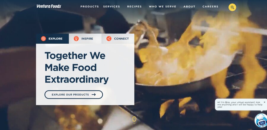 A screenshot of Ventura Foods website